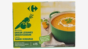 Du glutamate dans le bouillon saveur légumes Carrefour